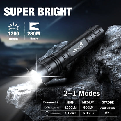 Tactical Flashlight 1200 High Lumen Duty Belt Flashlight for Law Enforcement, Premium Police Flashlight with Holster for Duty Belt,led Flashlight Gifts