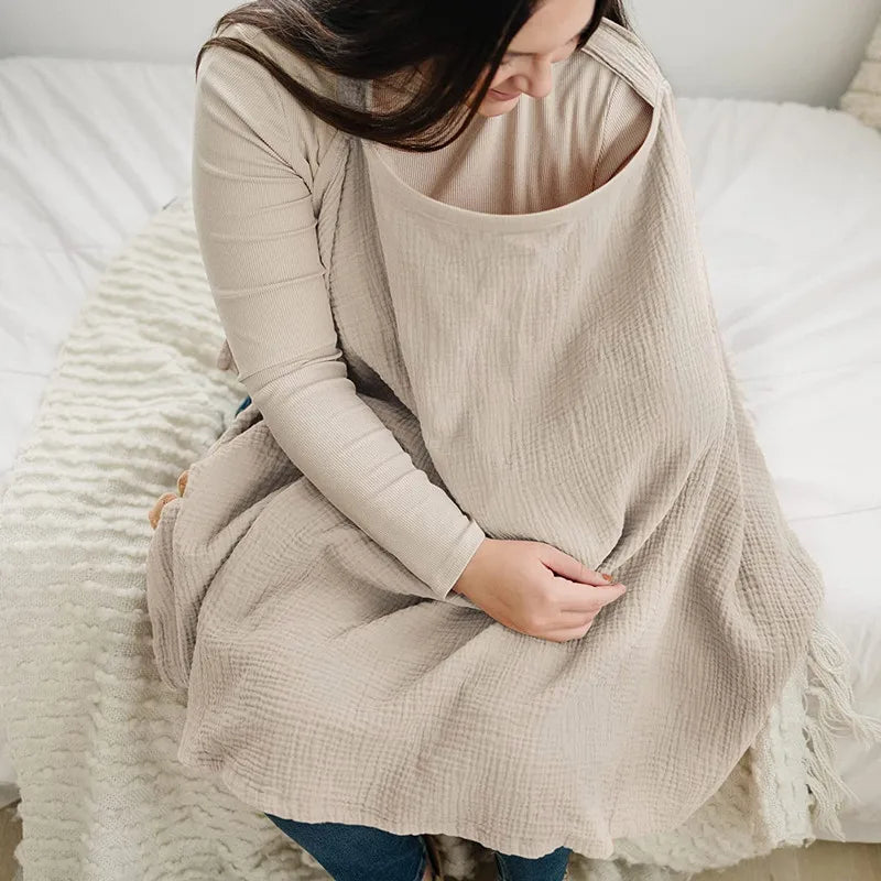 Breathable Baby Nursing Cover Maternity Breastfeeding Cover Cotton Muslin Baby Feeding Blanket Privacy Apron Stroller Blankets