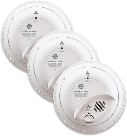 BRK SC9120B-3 Hardwired Smoke and Carbon Monoxide (CO) Detector with Battery Backup, White, Pack of 3