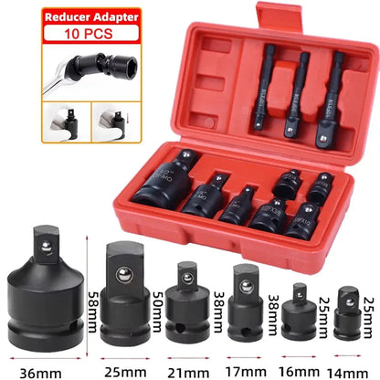 4/6/8/10 Impact Socket Wrench Adapter Set Professional 1/4 3/8 1/2 3/4 Inch Square Drive Adaptor Reducer Spanner Tool ﻿with Case