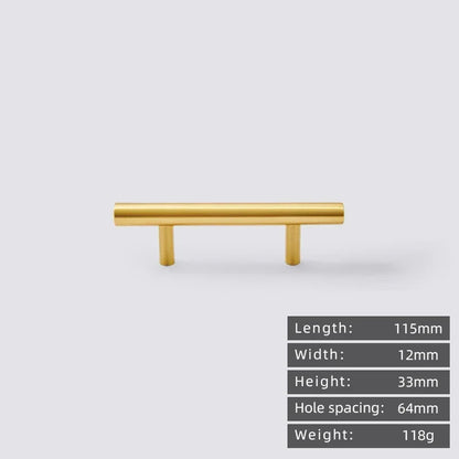 Cabinet Handles Brushed Brass Kitchen Knobs European style minimalist solid brass cabinet DIY pull handle classical luxury drawer gold knob cabinet door long handle