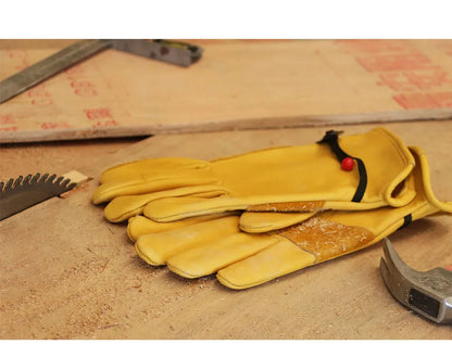 Men's HydraHyde Leather Winter Work Gloves | Water-Resistant | Insulated Cow Leather Work Glove Soft Cowhide Welding Security Protection Gloves Workers Mechanic Driver Hunting Driving Farm Garden Glove