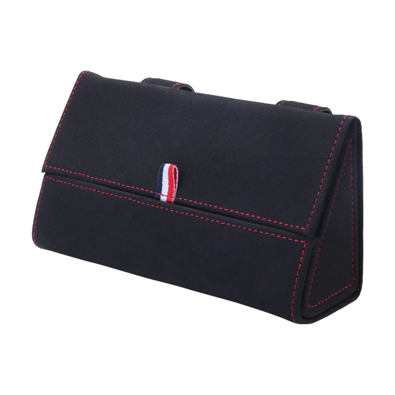 Car Sun Visor Suede Leather Sunglasses Case Microsoft Eyeglasses Hanger Car Glasses Holder Glasses Box Organizer Mount