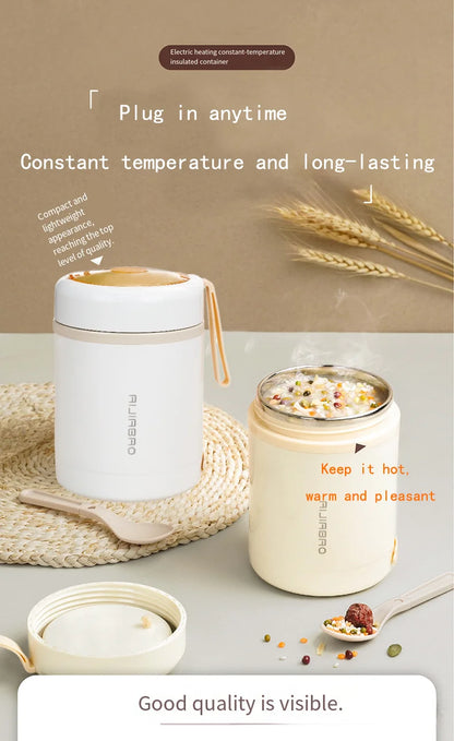 304 Stainless Steel USB Constant Temperature Breakfast Cup Plugable Soup Cup Long-lasting Insulation for Students Only