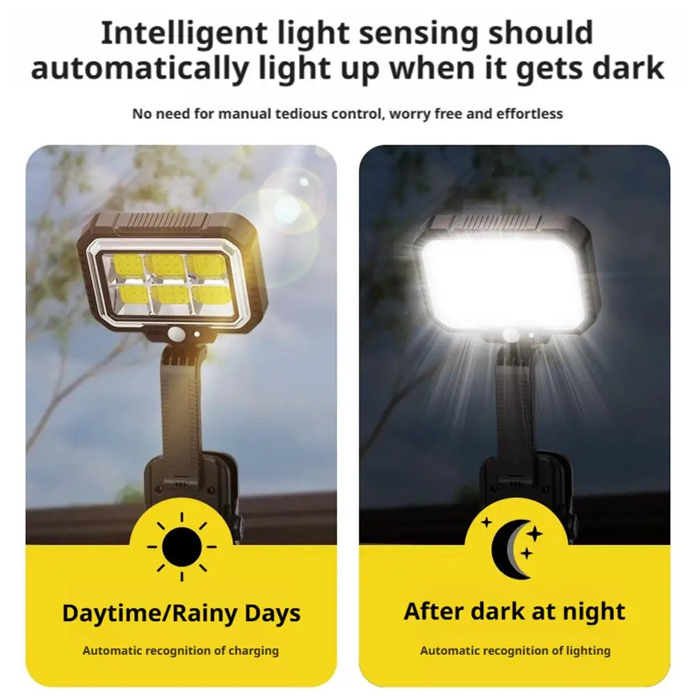 Clip On Solar Lights Outdoor COB LED Security Light Solar Charging 360° Rotatable Rainproof Motion Sensor Auto On/Off For Outdoor