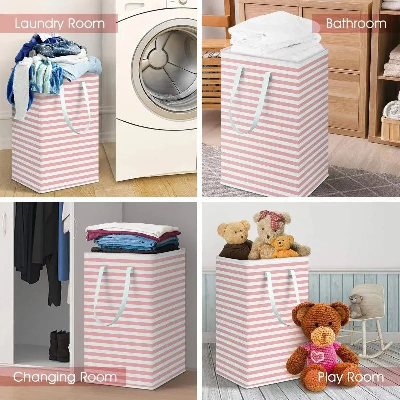Laundry Hamper with Handles,Large Foldable Laundry Basket for Clothes, canvas Storage Bin&nbsp;