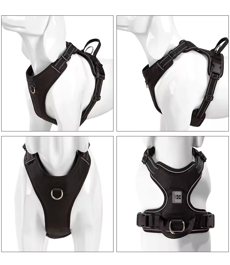 SMALL COMBINATION Dog Harness No Pull Reflective Pet Dog Chest Harness Adjustable for Small Medium Large Dogs Outdoor Walking