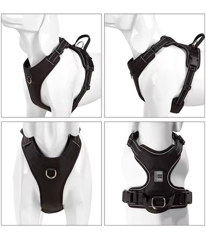 SMALL COMBINATION Dog Harness No Pull Reflective Pet Dog Chest Harness Adjustable for Small Medium Large Dogs Outdoor Walking