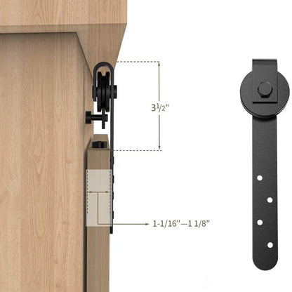 Heavy Duty Sturdy Sliding Barn Door Hardware Kit-Smoothly and Quietly-includes Detailed Installation Hardware Kits For Cabinet Doors Rail Set Smooth Silent Easy Installation