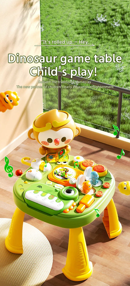 Montessori Educational Activity Table Toy for Babies, Sensory Learning with Lights Music Sound, Early Development Toys for Kids