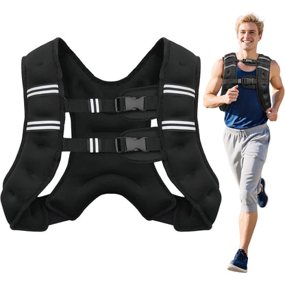 Weighted Vest Washable, Z-Fit Soft Iron Weighted Vest for Women and Men, 3/5/8 KG Weight Vest with Reflective Stripes & Adjustable Straps, Ultra Thin Weight Vest for Home Gym Strength Training Weight Loss Workout