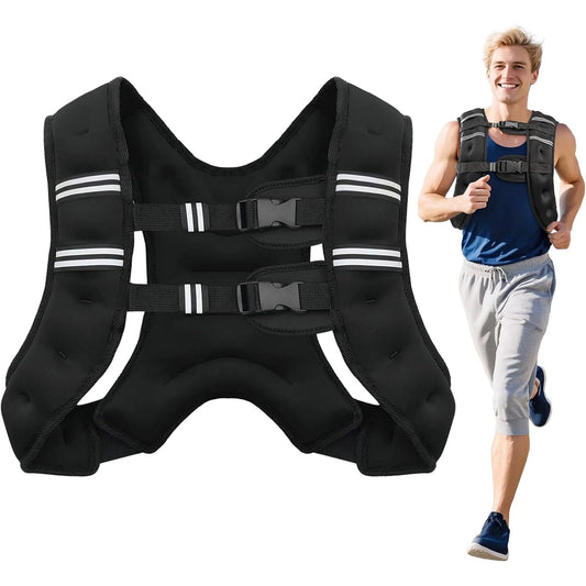 Weighted Vest Washable, Z-Fit Soft Iron Weighted Vest for Women and Men, 3/5/8 KG Weight Vest with Reflective Stripes & Adjustable Straps, Ultra Thin Weight Vest for Home Gym Strength Training Weight Loss Workout