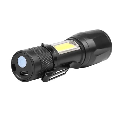 3 PCS Mini LED COB Flashlight Portable Rechargeable Torch with Pen Clip Zoomable Waterproof Light Tactical Lamp Camping Lantern