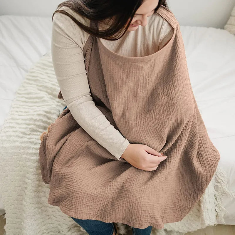 Breathable Baby Nursing Cover Maternity Breastfeeding Cover Cotton Muslin Baby Feeding Blanket Privacy Apron Stroller Blankets