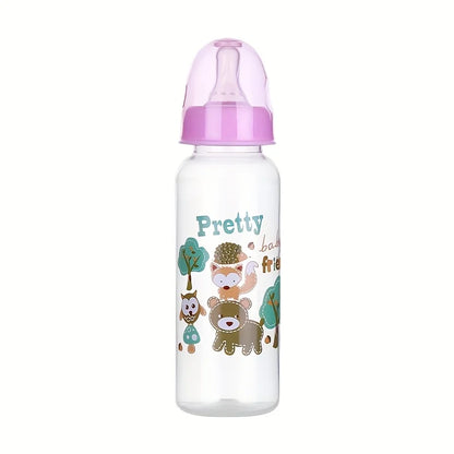 1PC Cute Animal Themed Baby Bottle Set with Food Grade Silicone Nipple Standard Caliber Anti-Drop Natural Touch for Infants
