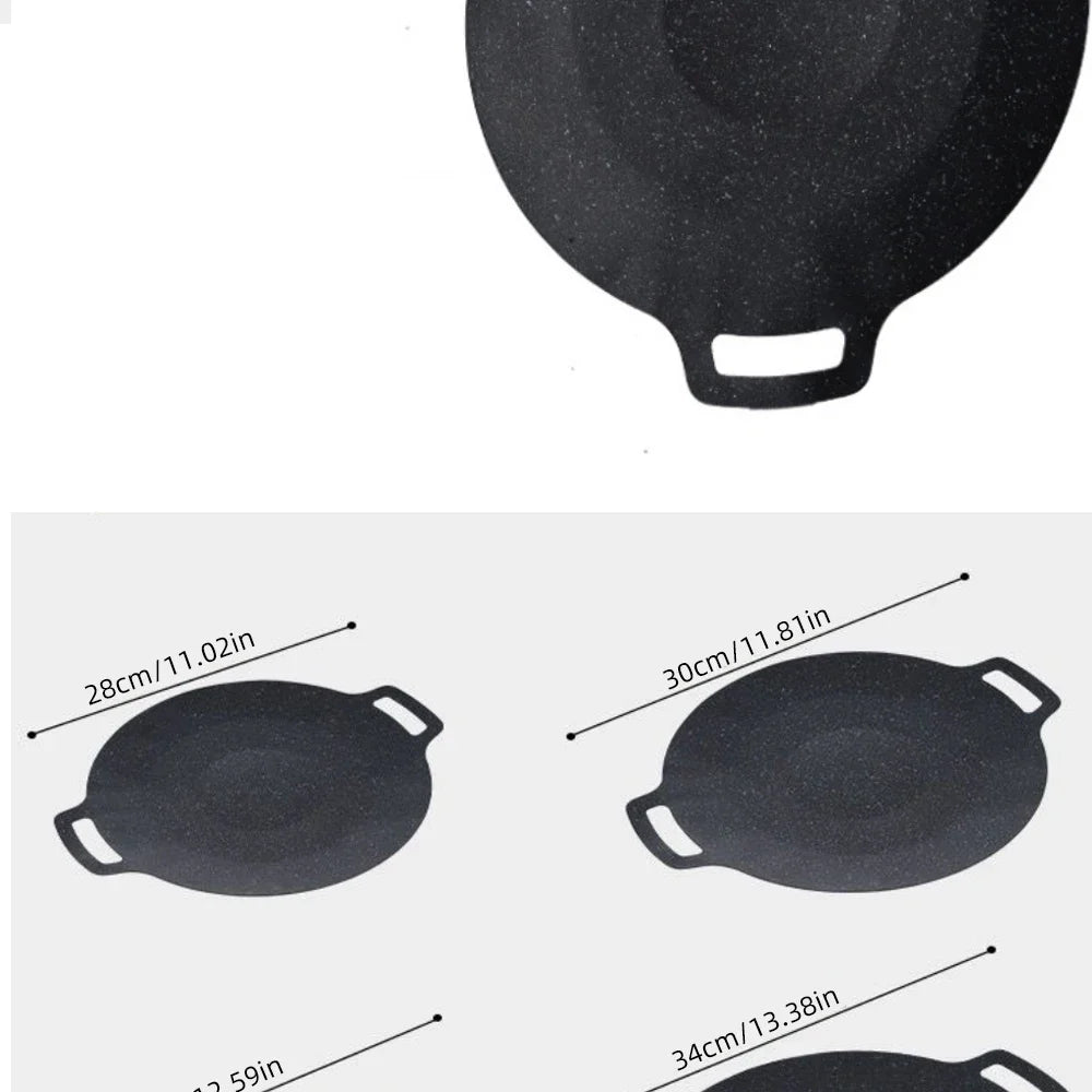 Roasting Round Pans Korean Aluminum Nonstick Grill Top Griddle Pan Bbq Fry Grill Outdoor Cast Iron Barbecue Griddles Grill Pans