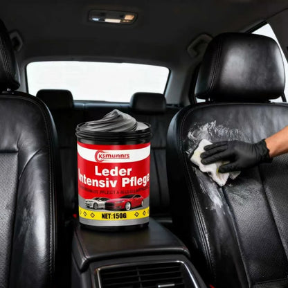 Ksmunnrs 150g Leder Intensiv Pflege - Luxury Car Leather Care Paste, Deep Nourish & Protect Glossy Leather, Auto Interior Leathe