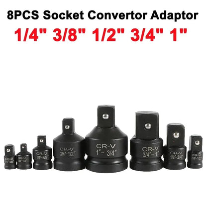 4/6/8/10 Impact Socket Wrench Adapter Set Professional 1/4 3/8 1/2 3/4 Inch Square Drive Adaptor Reducer Spanner Tool ﻿with Case