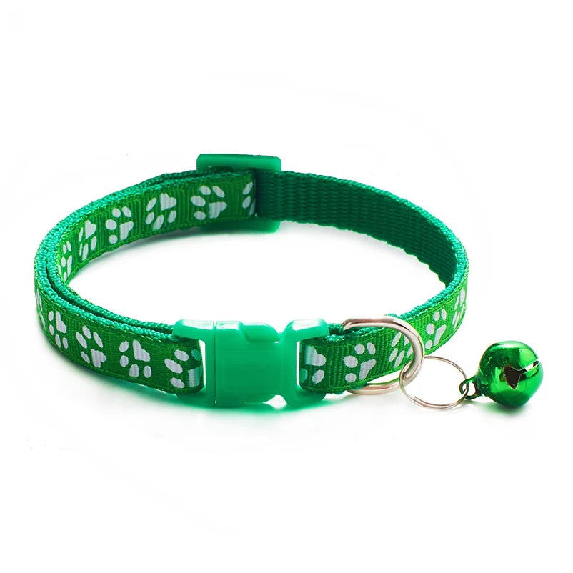 Hot pet cat bell collar dog print cat collar multi-color optional necklace ring cat rope collar pet supplies