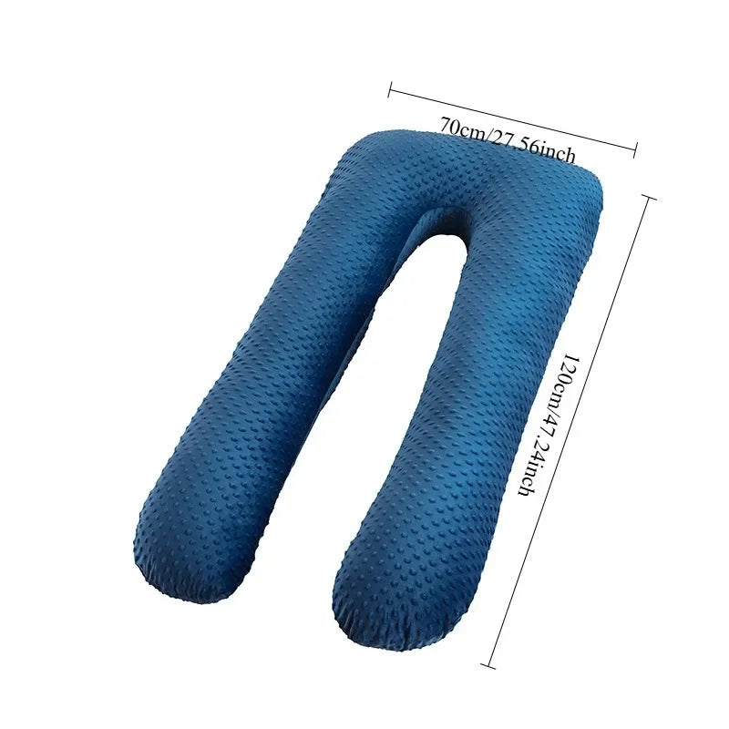 Removable washable pillow soft care pillow side sleep U-shaped pregnant women pillow solid color memory foam waist pillow