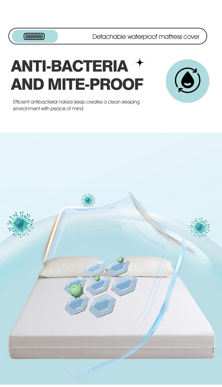 Waterproof Mattress Protector with Zipper Soft & Breathable & Noiseless Antibacterial, Anti-mite Mattress Cover , Queen/King