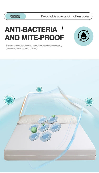 Waterproof Mattress Protector with Zipper Soft & Breathable & Noiseless Antibacterial, Anti-mite Mattress Cover , Queen/King
