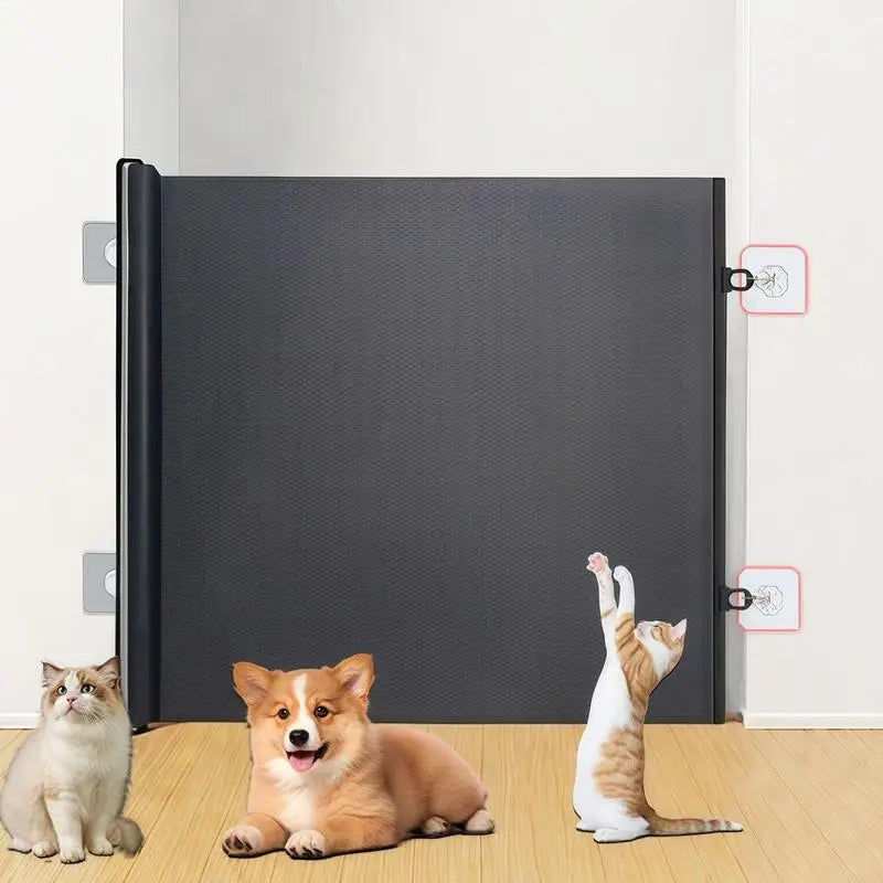 No Drilling Retractable Baby Gate Tall Mesh Baby Gate Extends up to Wide Retractable Gate for Kids or Pets Retractable Dog Gates