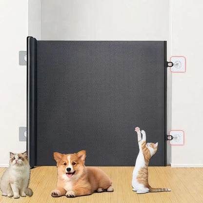 No Drilling Retractable Baby Gate Tall Mesh Baby Gate Extends up to Wide Retractable Gate for Kids or Pets Retractable Dog Gates