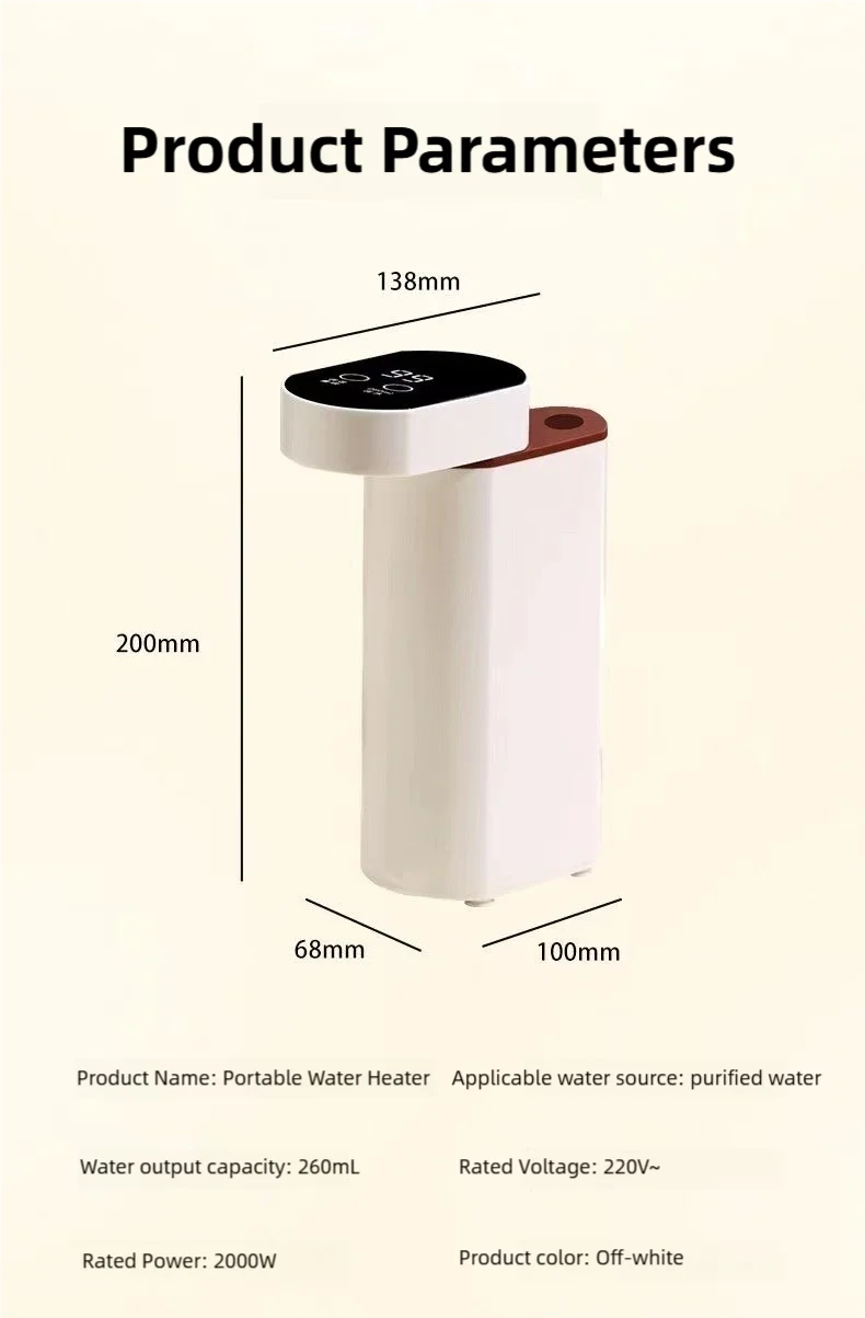 Warm Water Dispenser to Instantly Prepare Baby’s Formula Bottle 2000W Instant-Heat Water Dispenser 3-Second Rapid Heating Compatible with Mineral Water/Bottled Water Portable Water Dispenser