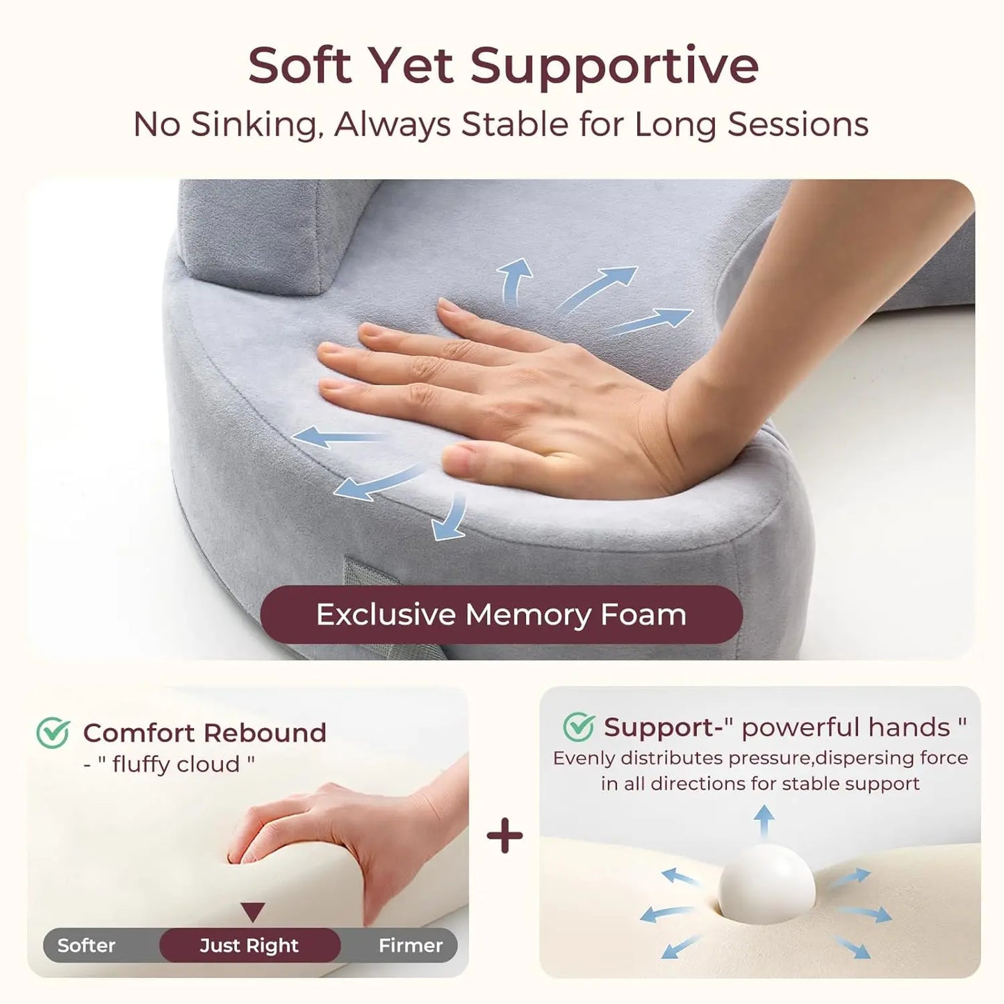 Nursing Pillow Enhanced Ergonomics Essential Breastfeeding Pillow Support For Mom & Baby W/ Convenient Side Pocket, Double Straps & slipcover