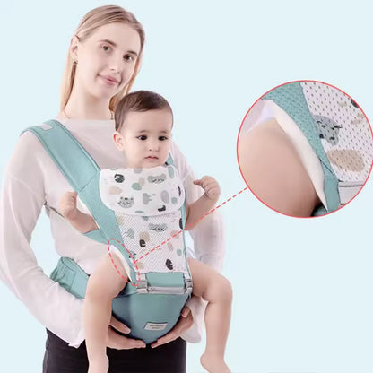 Baby Carrier with Hip Seat, Baby Carrier Newborn to Toddler, 6-in-1 Ways to Carry, All Seasons, Adjustable Baby Holder Carrier for Breastfeeding