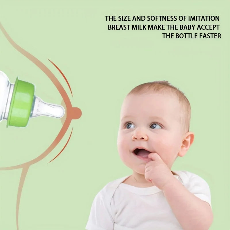 1PC Cute Animal Themed Baby Bottle Set with Food Grade Silicone Nipple Standard Caliber Anti-Drop Natural Touch for Infants