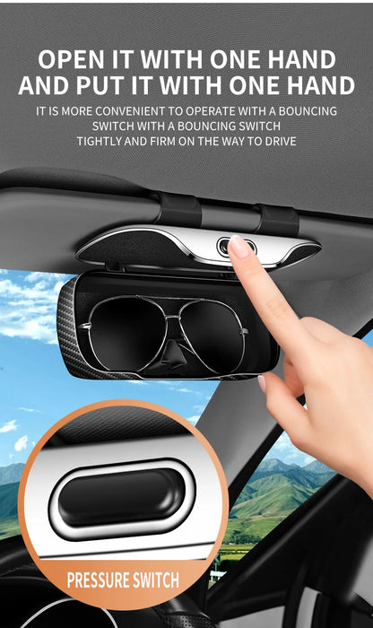 Car Glasses Box Portable Car Sunglasses Holder In The Car Driving Glasses Holder Eyeglass Case Sun Visor Car Lenses Holder