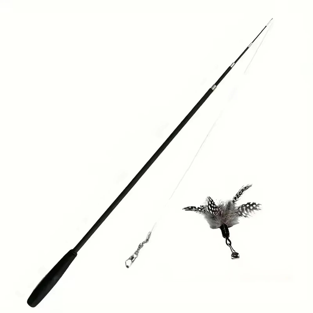 Cat Play Long Extendable Pole Cat Toy with Artificial Feathers Pet Supplies for Cats Pet Toy