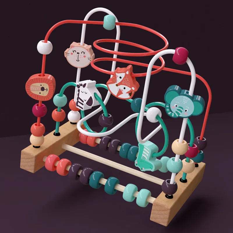 Montessori Baby Toys Wooden Roller Coaster Bead Maze Toddler Early Learning Educational Puzzle Math Toy for Children 1 2 3 Years