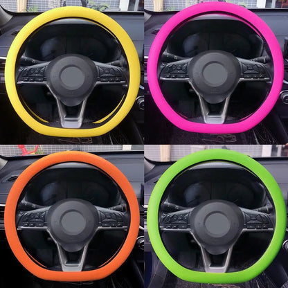 Anti-skid Silicone Auto Steering Wheel Cover With Elastic Stretch To Enhance Internal Design And Comfortable Grip Access