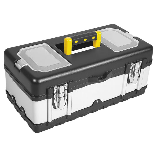 Tool Box, Deep, Long Handle, Extra Large Design, Fixed Divider for Tool Organization, Water and Debris Resistant
