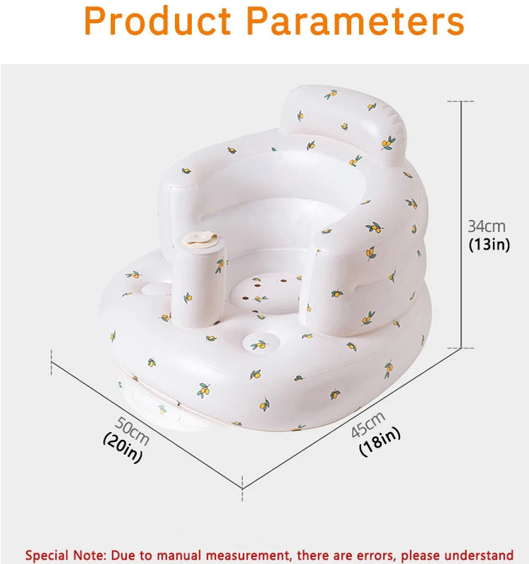 Upgraded Inflatable Baby Seat with Safety Guardrails, Thicker Sit Me Up Floor Seat for Baby Chair Sit Me Up, Blow Up Baby Chair Built in Air Pump for Babies 3-36 mth