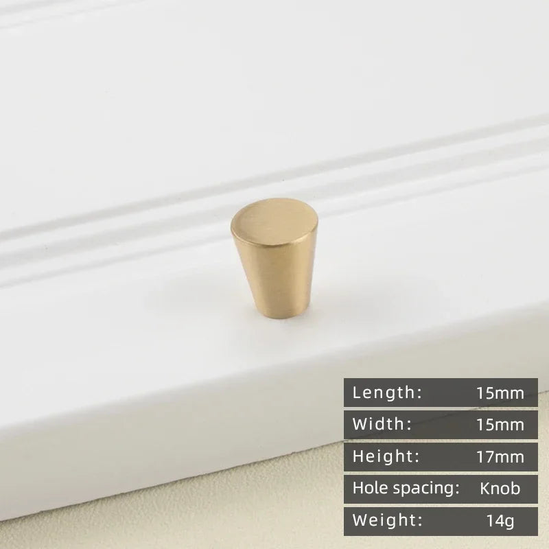 Cabinet Handles Brushed Brass Kitchen Knobs European style minimalist solid brass cabinet DIY pull handle classical luxury drawer gold knob cabinet door long handle