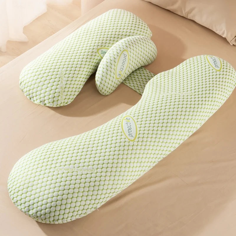 U-Shaped Pregnancy Pillow for Side Sleeping Maternity Body Pillow with Back & Belly Support Cooling Summer Sleep Comfort