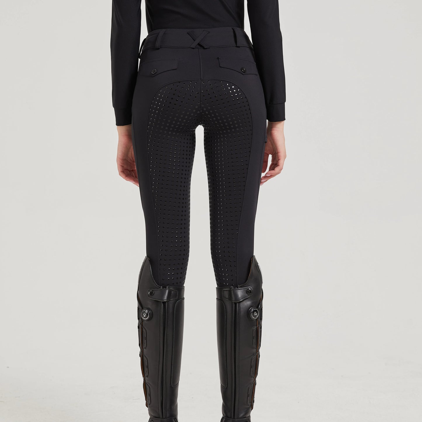 Professional equestrian pants full silicone quick-dry elastic tight equestrian sports pants anti-slip riding pants thick wear-re