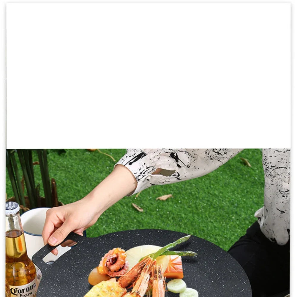 Roasting Round Pans Korean Aluminum Nonstick Grill Top Griddle Pan Bbq Fry Grill Outdoor Cast Iron Barbecue Griddles Grill Pans