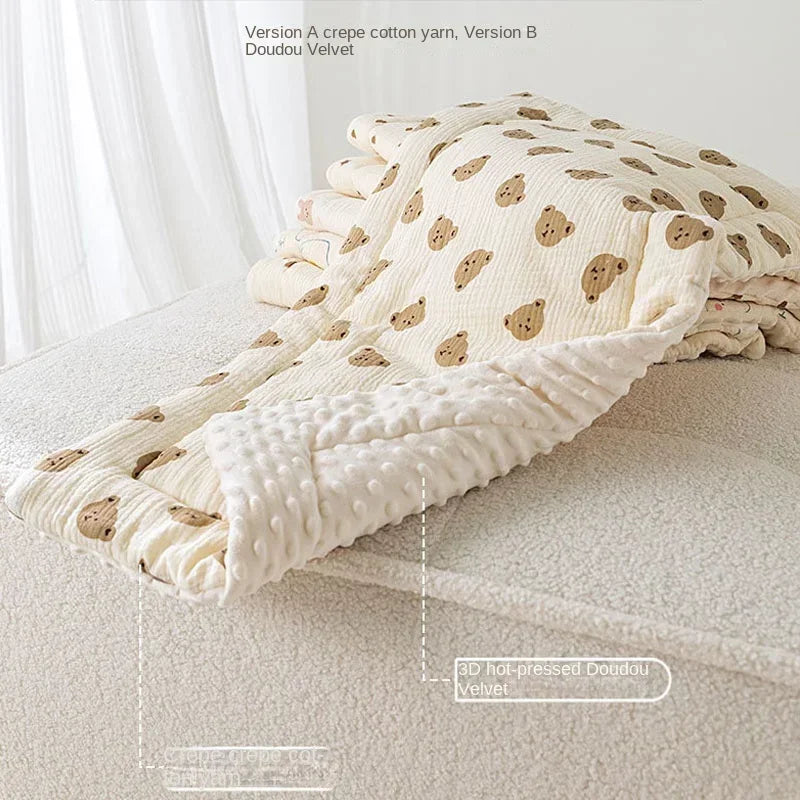 Cartoon Bear Baby Stroller Seat Cushion Cotton Soft Newborn Car Seat Pad Infant Pushchair Mattress Mat Kid Pram Accessories