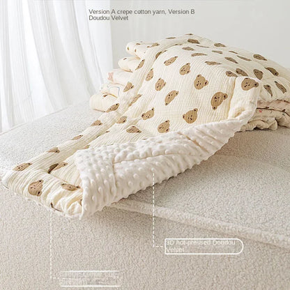 Cartoon Bear Baby Stroller Seat Cushion Cotton Soft Newborn Car Seat Pad Infant Pushchair Mattress Mat Kid Pram Accessories