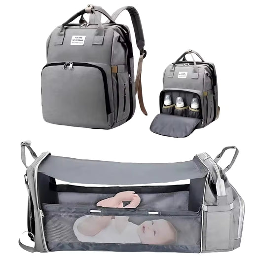 Diaper Bag Backpack  Foldable Baby Bed Waterproof Travel Bag with USB Charge Diaper Bag Backpack with Changing Bed 3 types