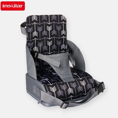 Toddler Booster Seat for Dining Table, Non-Slip Kitchen Chair Booster Seat with Backrest and Adjustable Straps, Portable PU Waterproof Travel Baby Booster Increasing Cushion