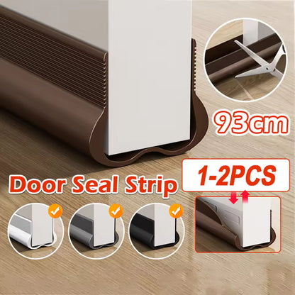 (2 Pcs) Under Door Draft Stopper, Under Door Blocker Size of Adjustable Size 93cm, Easy Install,Gap Filler, Reduces Air Draft, Noise & Sound, Door Seal for Improved Insulation
