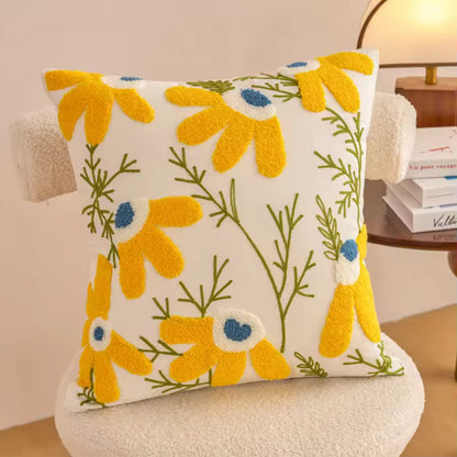 Floral Print Throw Pillow Covers 45x45cm Set of 2 Neutral Modern Farmhouse Pillowcase Accent Decorative Cushion Covers Boho Home Decor for Couch Sofa Chair Bed Living Room
