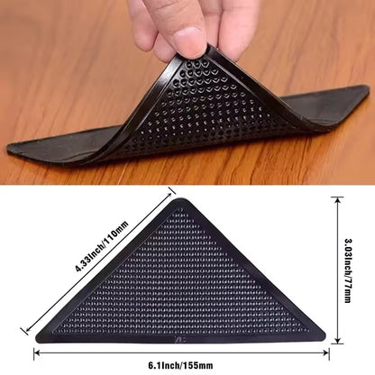 8 Pcs Non-Slip Rug Pad, Extra Thick Carpet Pads for Hard Surfaces, Prevents Sliding and Secures Rugs, Provides Floor Protection with Comfort Cushioning