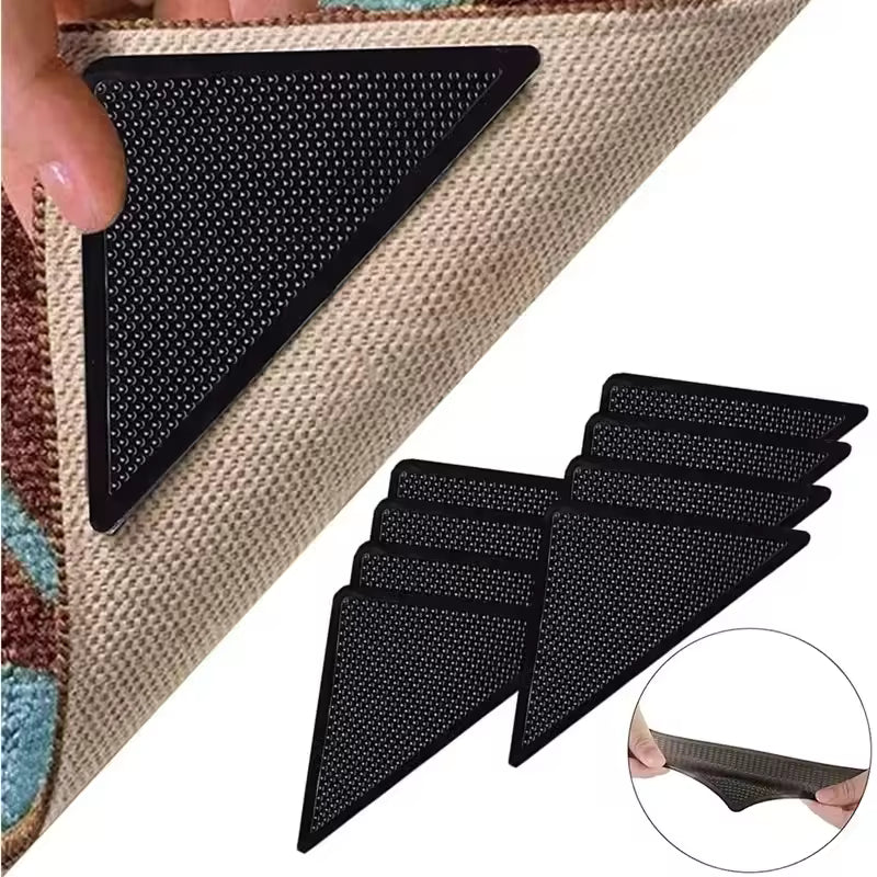 8 Pcs Non-Slip Rug Pad, Extra Thick Carpet Pads for Hard Surfaces, Prevents Sliding and Secures Rugs, Provides Floor Protection with Comfort Cushioning